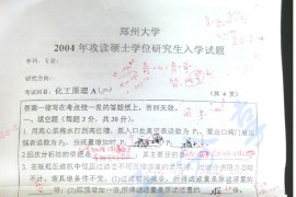 2004年郑州大学化工原理（二）A考研真题