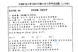 2004年中国矿业大学（徐州）502无机化学考研真题