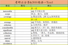 2010年英语一阅读理解Text1