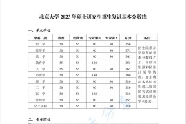2023年北京大学复试分数线