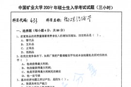 2004年中国矿业大学（徐州）433微观经济学考研真题