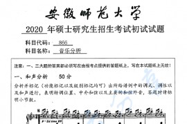 2020年安徽师范大学866音乐分析考研真题.pdf