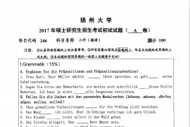 2017年扬州大学246二外（德语）考研真题