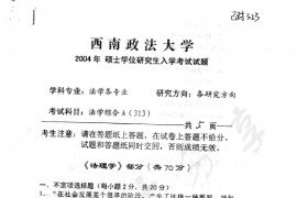 2004年西南政法大学313法学综合A（含法理学、中国宪法、中国法制史）考研真题