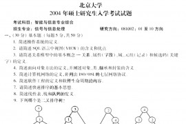 2004年北京大学智能与信息专业综合考研真题