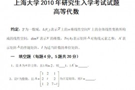 2010年上海大学811高等代数考研真题
