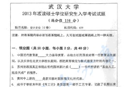 2013年武汉大学659设计史论考研真题