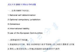 2000年武汉大学国际公法考研真题