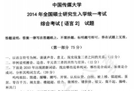 2014年中国传媒大学806综合考试（语言2）考研真题