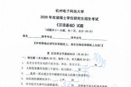 2020年杭州电子科技大学<strong>汉语基础</strong>考研真题