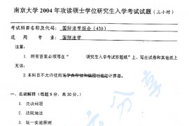 2004年南京大学930国际法专业综合考研真题