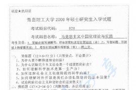 2008年青岛理工大学828马克思主义中国化理论与实践考研真题
