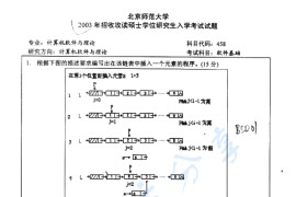 2003年北京师范大学458软件基础考研真题