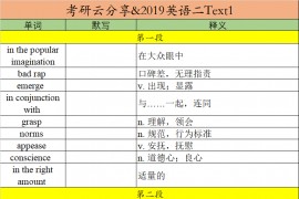 2019年英语二阅读理解Text1