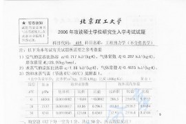 2006年北京理工大学415工程热力学（不含传热学）考研真题