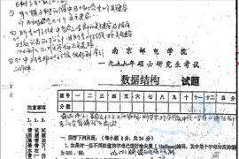 1999年南京邮电大学811数据结构考研真题