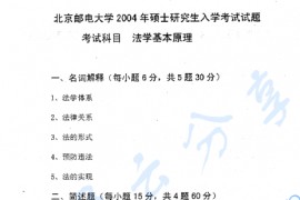 2004年北京邮电大学313法学基本原理考研真题