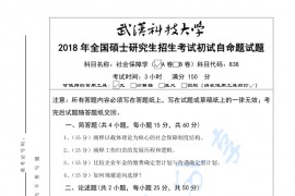2018年武汉科技大学838社会保障学考研真题及答案