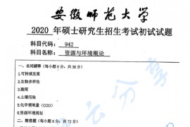 2020年安徽师范大学942资源与环境概论考研真题.pdf
