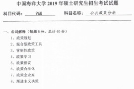 2019年中国海洋大学968公共政策分析考研真题.pdf