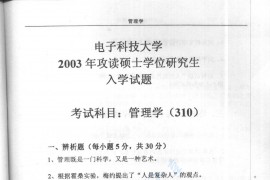 2003年电子科技大学310管理学考研真题