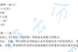 2012年上海大学816中国古代文学史考研真题
