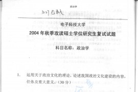 2004年电子科技大学政治学考研复试真题