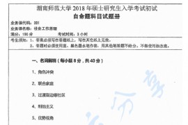 2018年湖南师范大学331社会工作原理考研真题