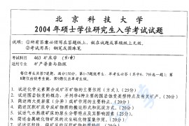 2004年北京科技大学463矿床学考研真题