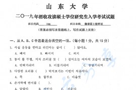 2019年山东大学216翻译硕士朝鲜语考研真题.pdf