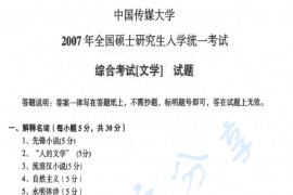 2007年中国传媒大学综合考试（文学）考研真题