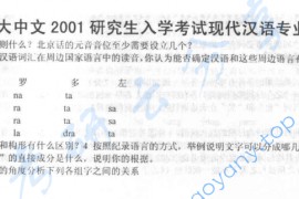 2001年北京大学现代汉语考研真题
