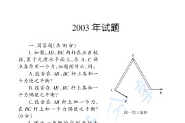 2003年哈尔滨工业大学理论力学考研真题及答案