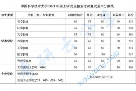 2021年中国科学技术大学复试分数线