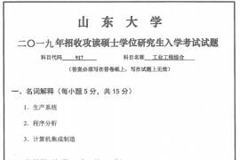 2019年山东大学917工业工程综合考研真题.pdf