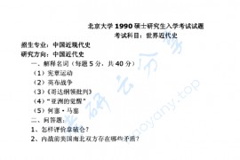 1990年北京大学世界近代史考研真题