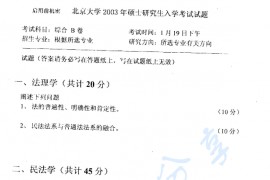 2003年北京大学法学综合B卷考研真题