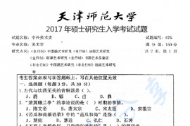 2017年天津师范大学676中外美术史考研真题