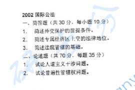 2002年北京大学国际公法考研真题