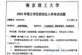 2003年南京理工大学经济学原理考研真题