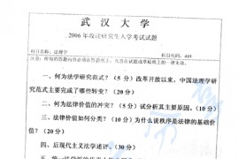 2006年武汉大学419法理学考研真题