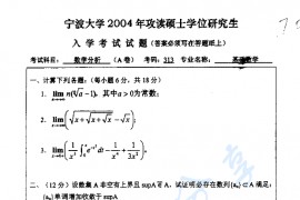 2004年宁波大学313数学分析考研真题