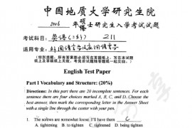 2006年中国地质大学（武汉）211英语二外考研真题