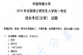 2015年中国传媒大学综合考试（文学）考研真题