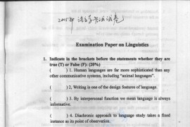 2005年电子科技大学语言学考研真题