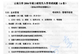 2004年云南大学429管理学考研真题