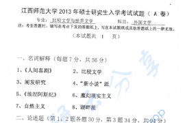 2013年江西师范大学841外国文学考研真题