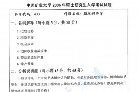 2006年中国矿业大学（徐州）433微观经济学考研真题