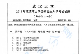 2015年武汉大学638哲学基础考研真题