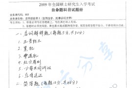 2009年湖南师范大学802法学综合课3（含刑法学、民事诉讼法学）考研真题